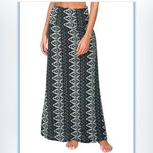 Urban CoCo Women's L/ Spandex Comfy Fold-Over Flare/ Boho Maxi Skirt